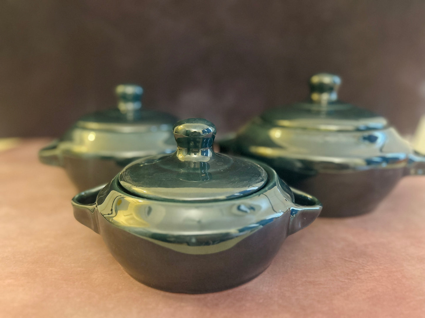 Glazy Green serving bowls (set of 3)