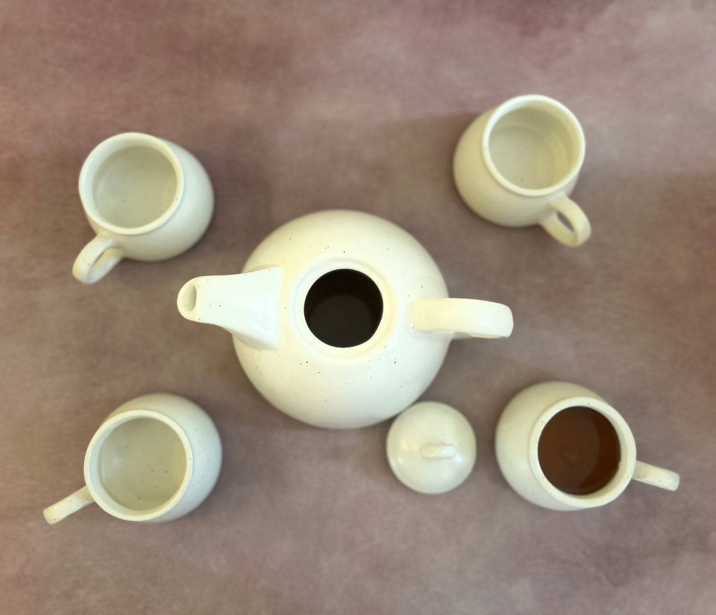 Vintage white Tea set (set of 5)