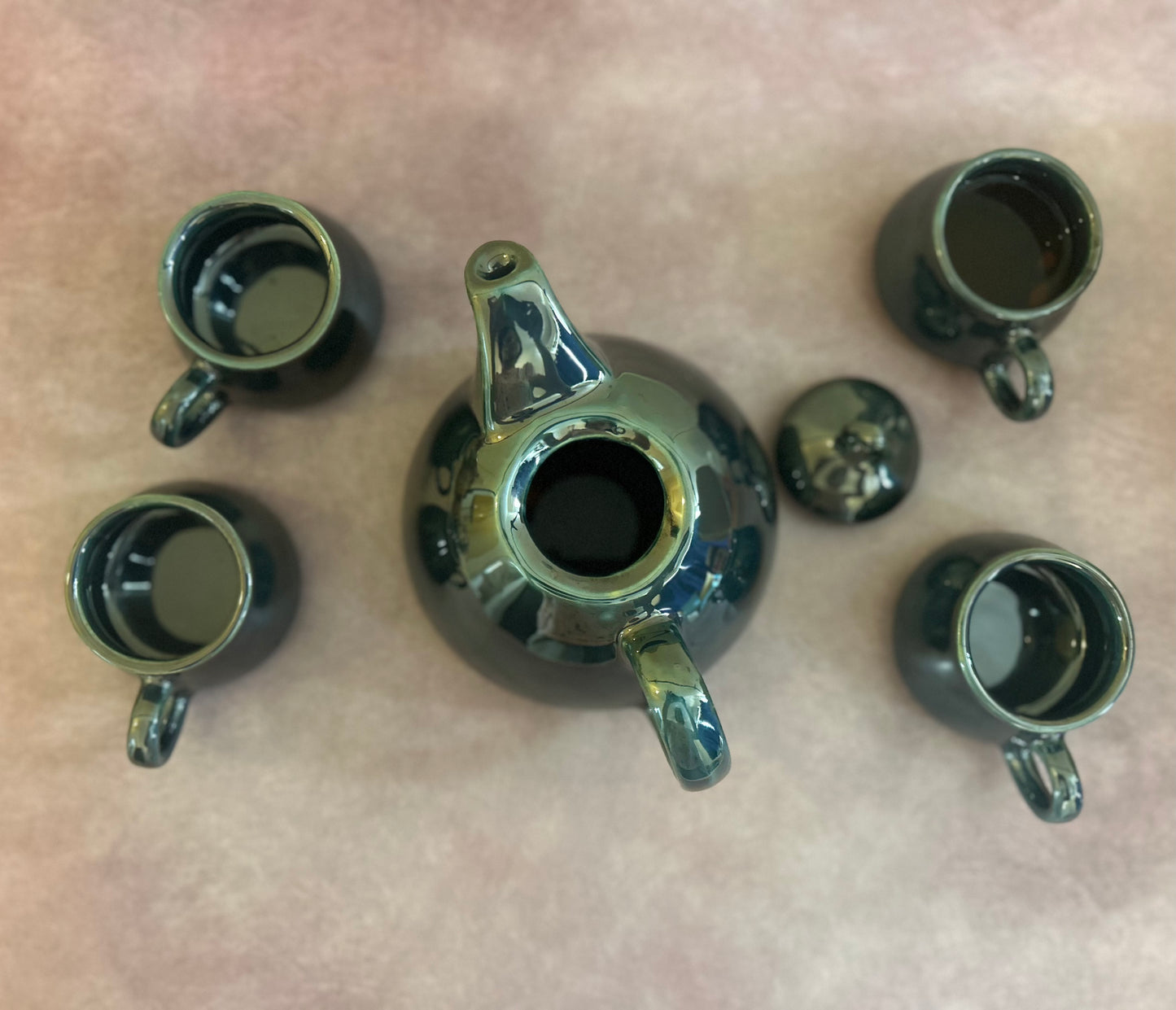 Glazy Green tea set (set of 5)