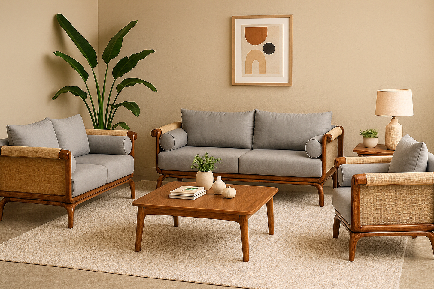 Handcurved sofa set