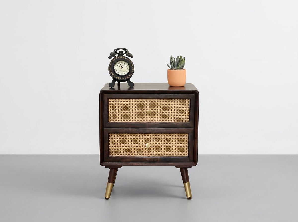 Divya Ram’s Rattan Bedside table