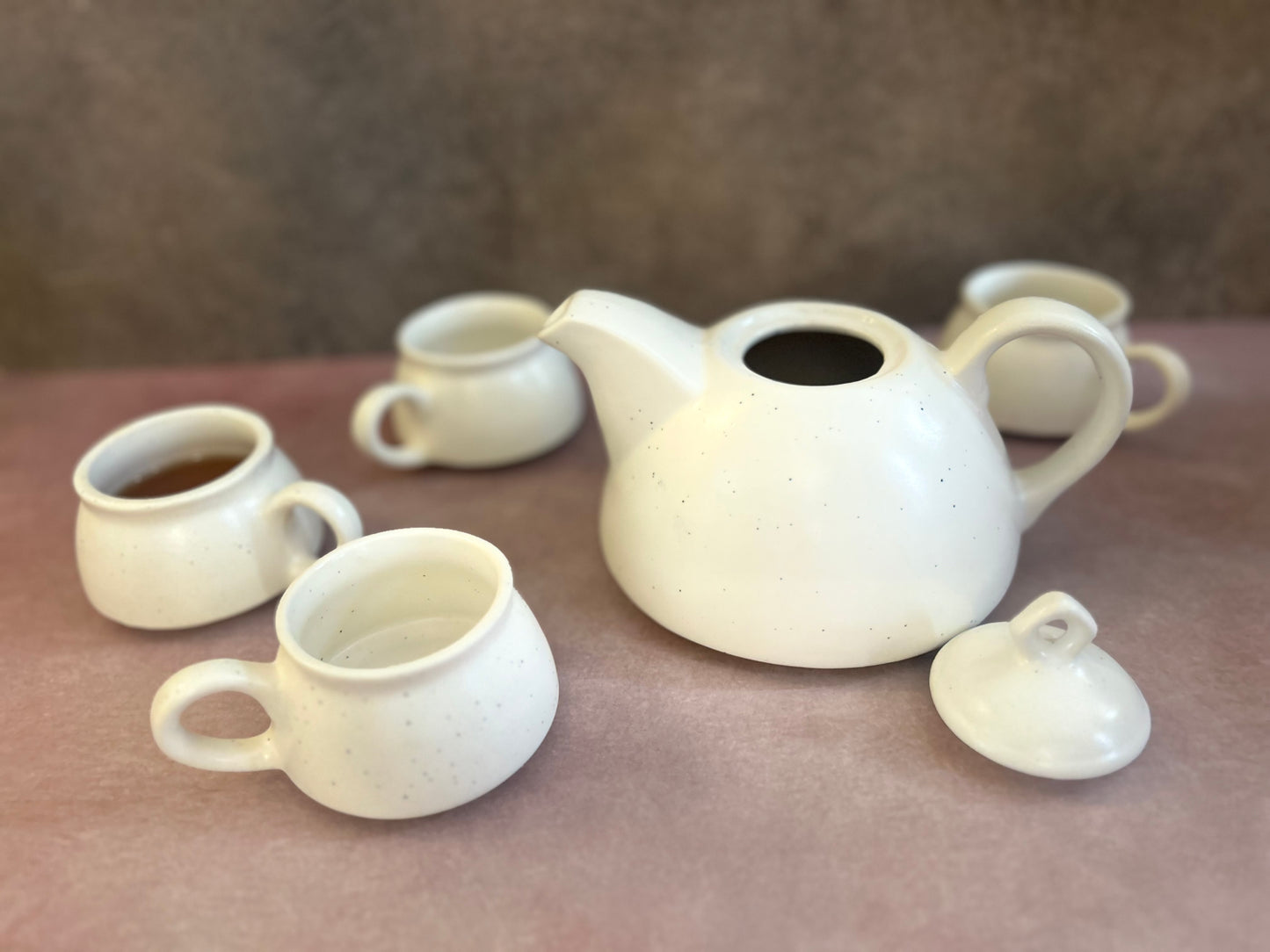 Vintage white Tea set (set of 5)