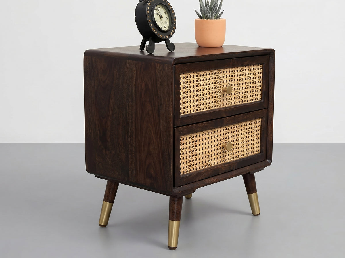 Divya Ram’s Rattan Bedside table