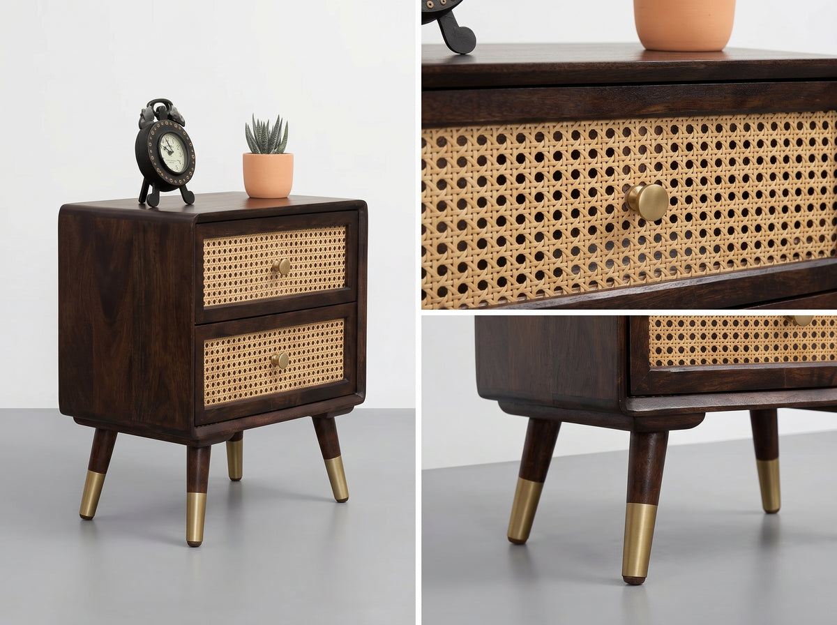 Divya Ram’s Rattan Bedside table
