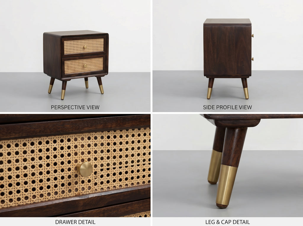 Divya Ram’s Rattan Bedside table