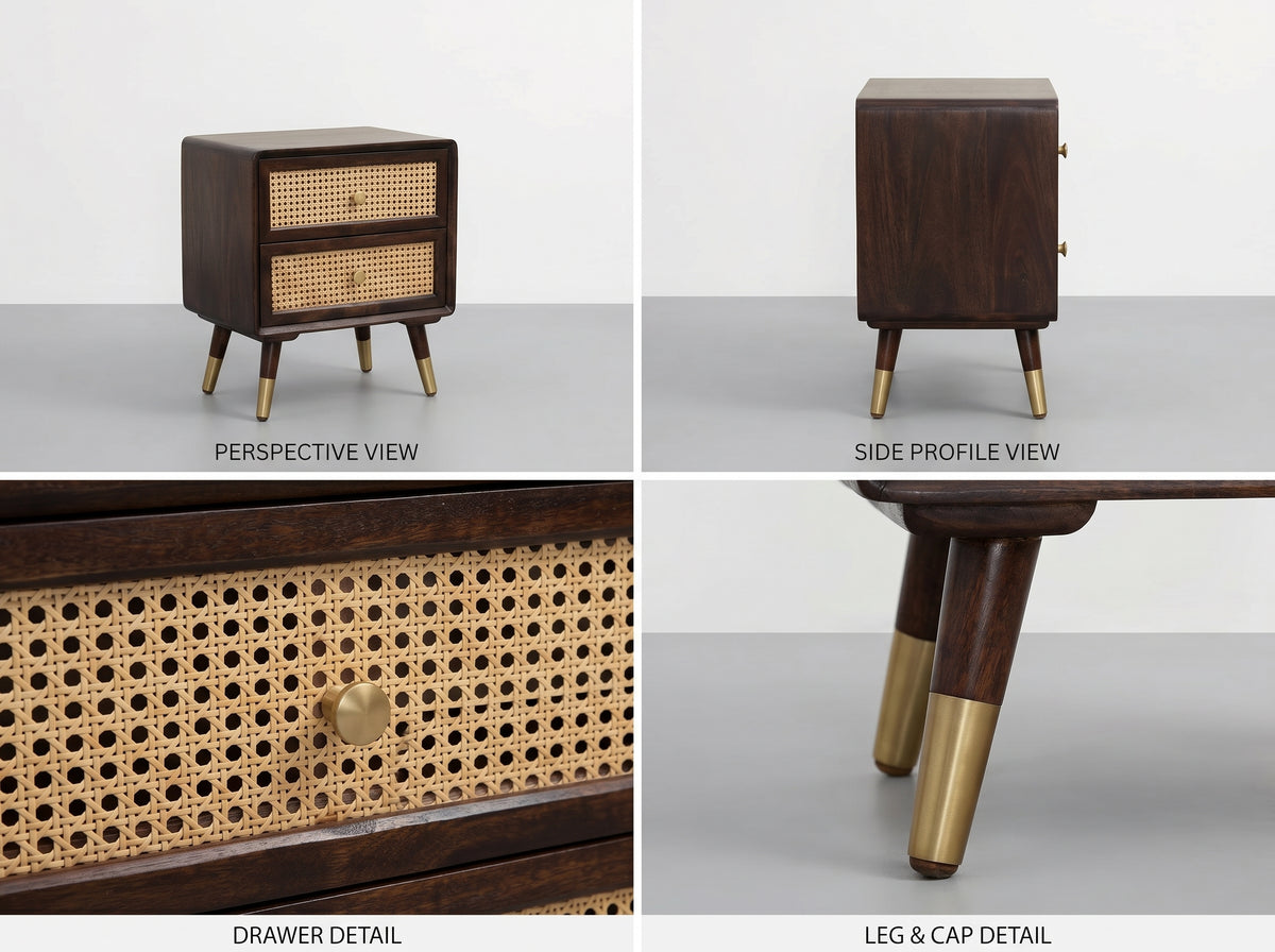 Divya Ram’s Rattan Bedside table