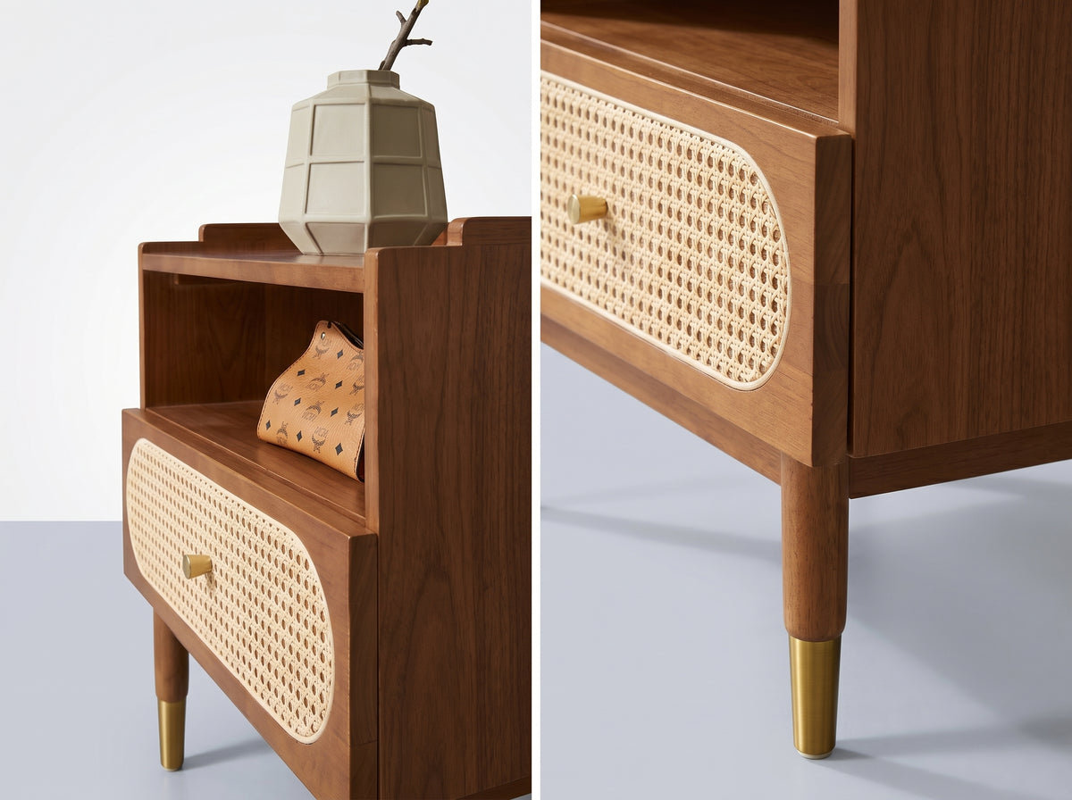 Round cane bedside