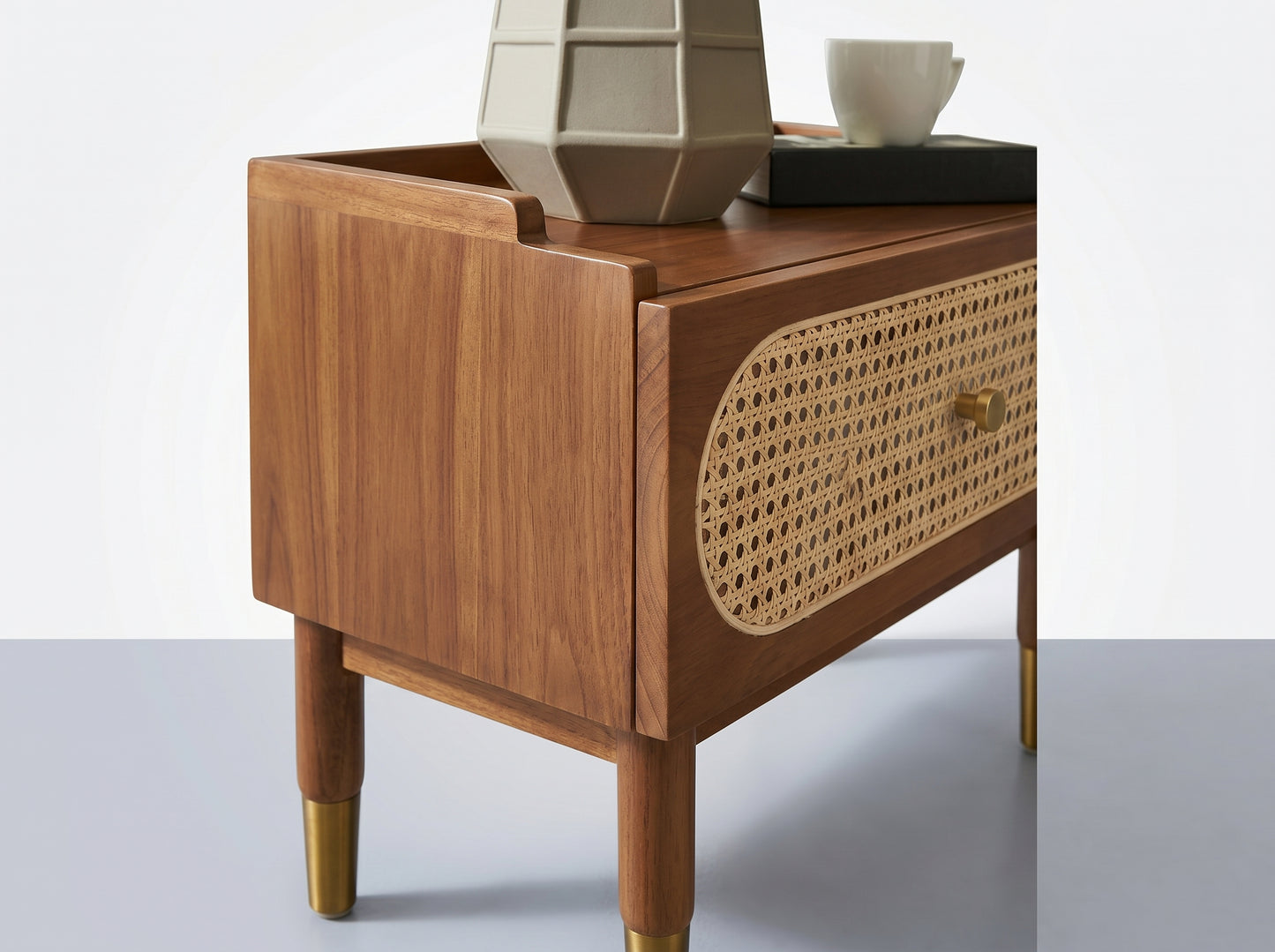 Round cane bedside