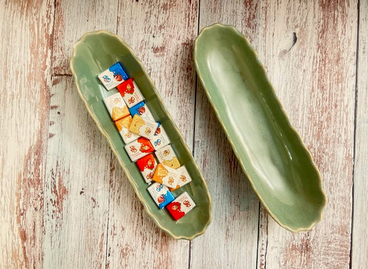 Emarald Green Snack Serving Platter (Set of two)