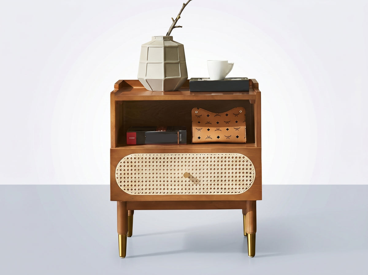 Round cane bedside